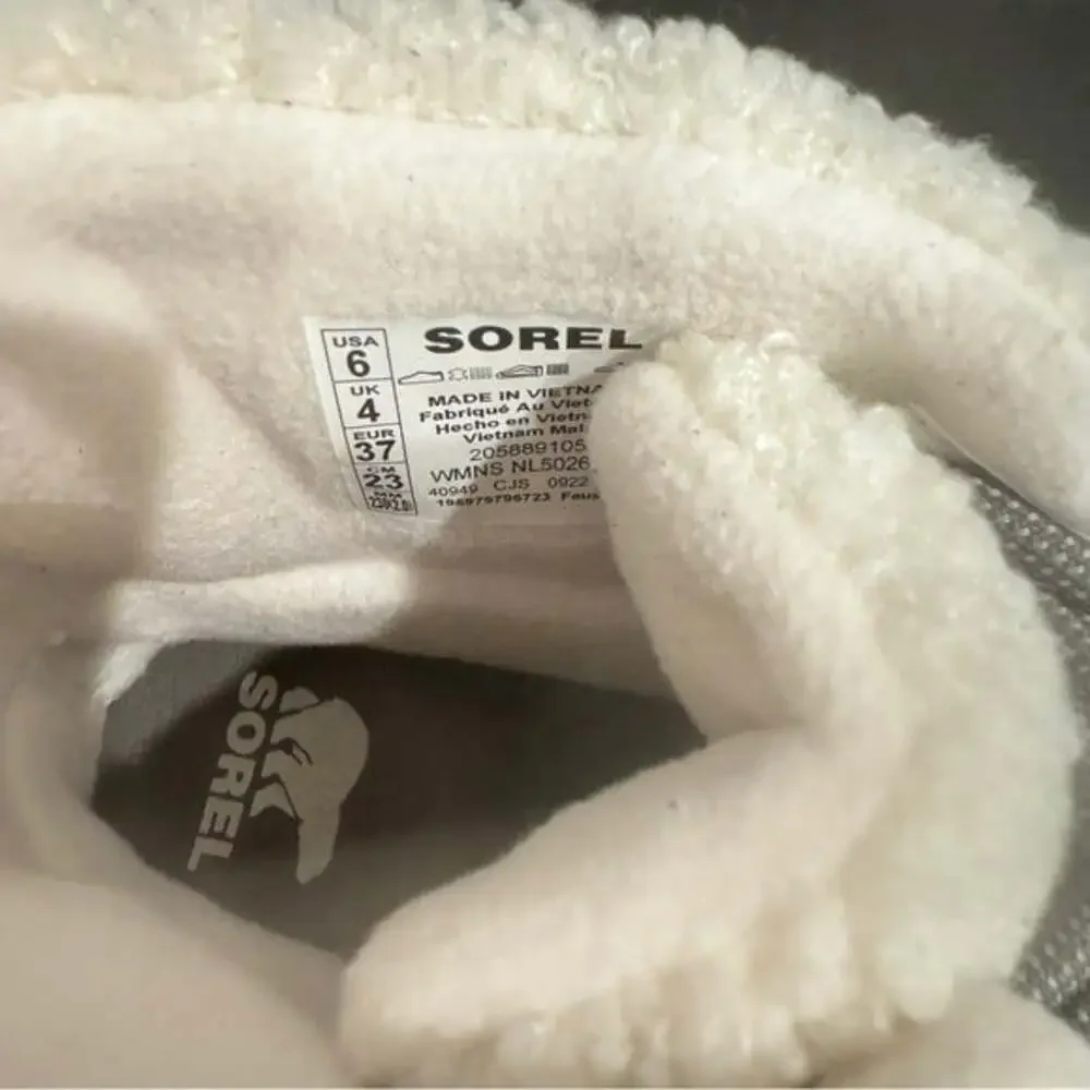 Sorel Quarry Sea Salt Women's Waterproof Insulated Winter Boots Grey Size 6